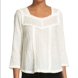 La Vie Rebecca Taylor Mixed Dobby top NWOT